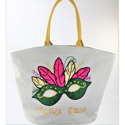 9210- MARDI GRAS CANVAS TOTE BAG
